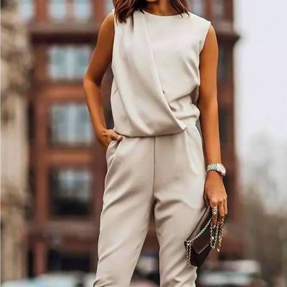 137-Cream Jumpsuit - Picture 1 of 6